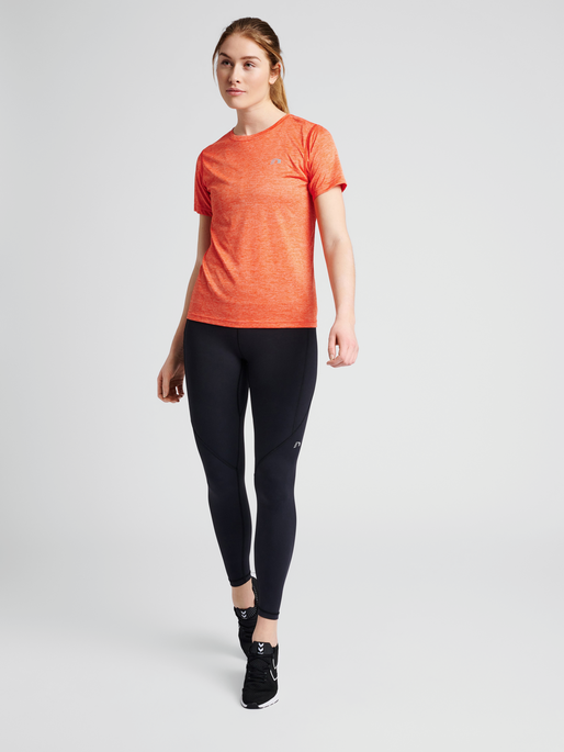 WOMEN STATEMENT T-SHIRT S/S, SPICY ORANGE MELANGE, model