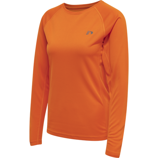 WOMEN CORE RUNNING T-SHIRT L/S, ORANGE TIGER, packshot