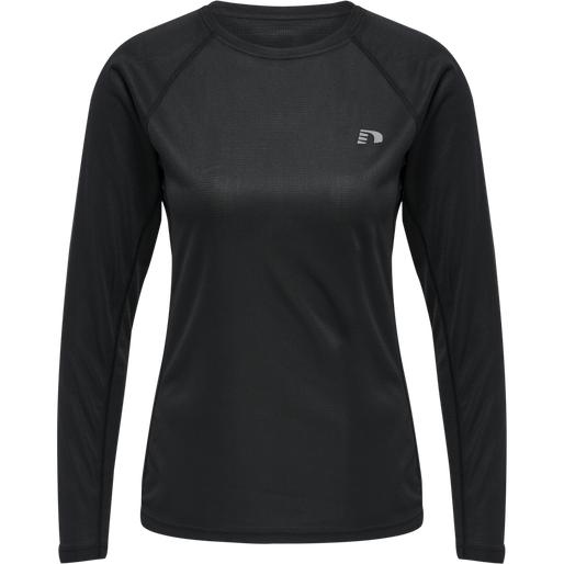WOMEN CORE RUNNING T-SHIRT L/S, BLACK WOMEN CORE RUNNING T-SHIRT L/S, BLACK, packshot