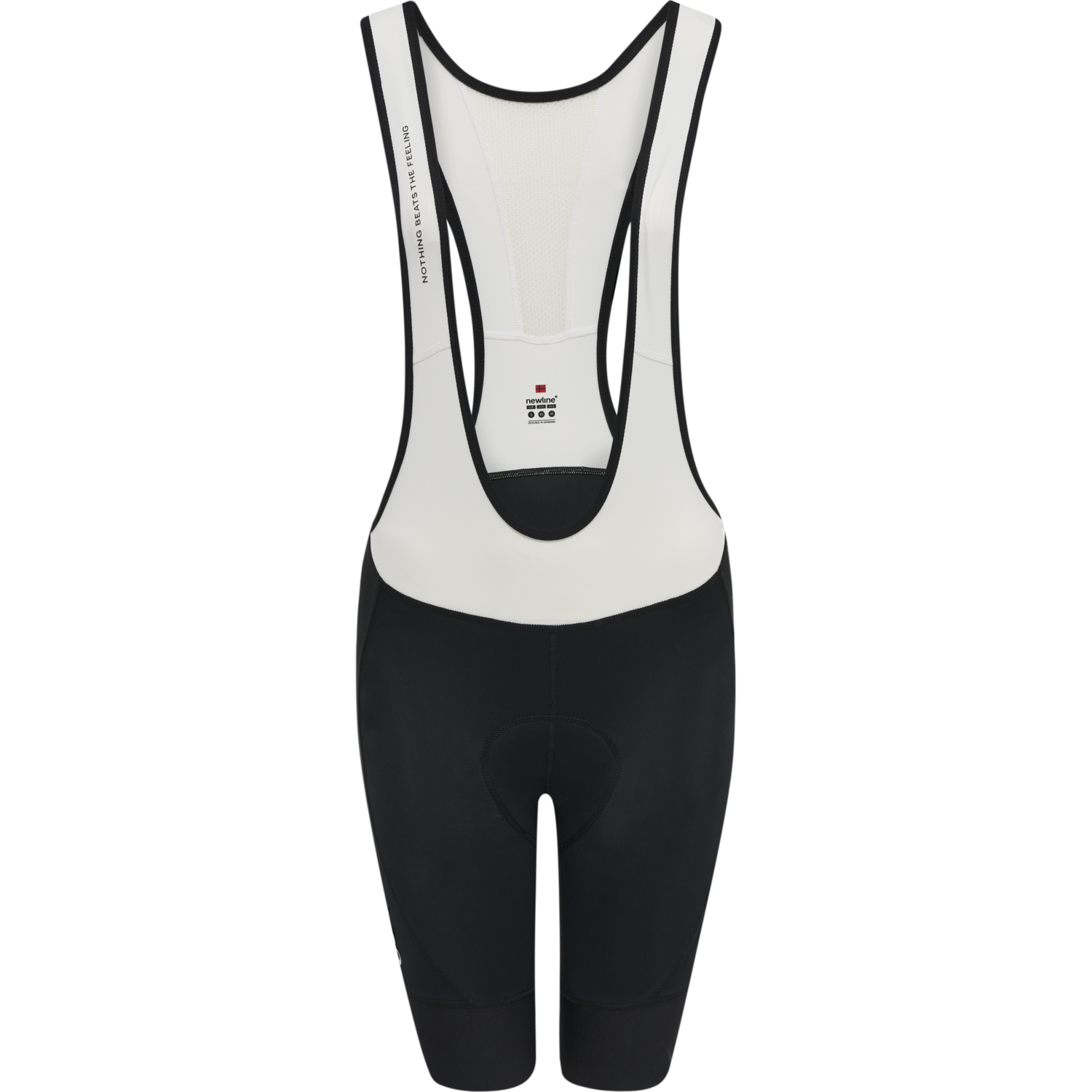 WOMENS CORE BIKE PANEL BIB SHORTS, BLACK/WHITE, packshot