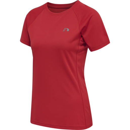 WOMEN CORE RUNNING T-SHIRT S/S, TANGO RED, packshot