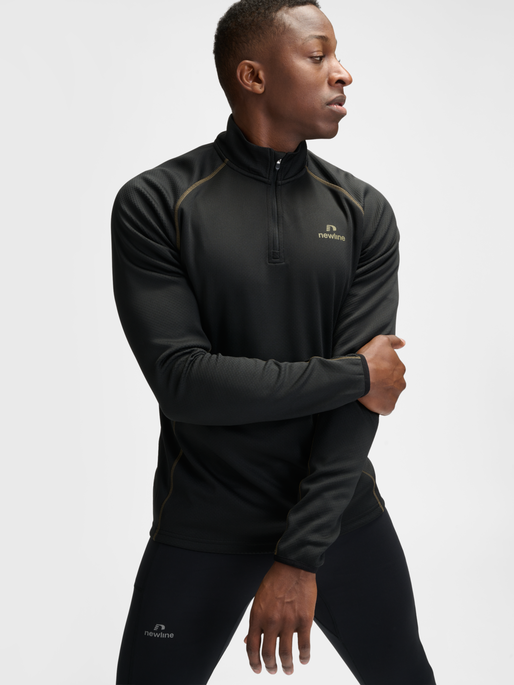 nwlAGILE HALF ZIP MIDLAYER, BLACK, model