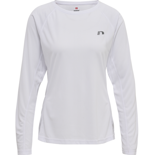 WOMEN CORE RUNNING T-SHIRT L/S, WHITE WOMEN CORE RUNNING T-SHIRT L/S, WHITE, packshot