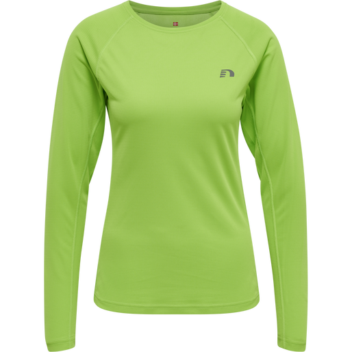 WOMEN CORE RUNNING T-SHIRT L/S, GREEN FLASH, packshot