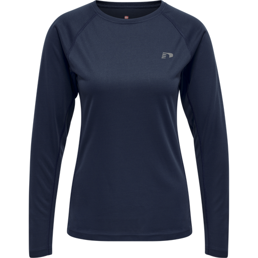 WOMEN CORE RUNNING T-SHIRT L/S, BLACK IRIS, packshot