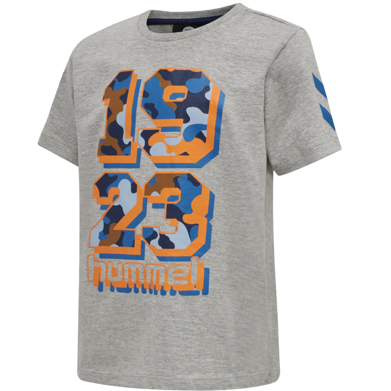 hummel T-shirt med camoprint HmlIGOR grå Drenge